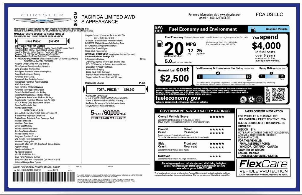 New 2026 Chrysler Pacifica Limited w/ S Appearance Package video 2