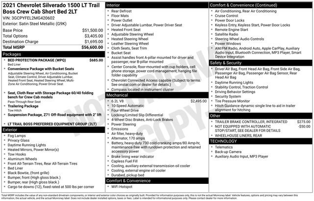 Used 2021 Chevrolet Silverado 1500 LT Trail Boss w/ Bed Protection Package image 15