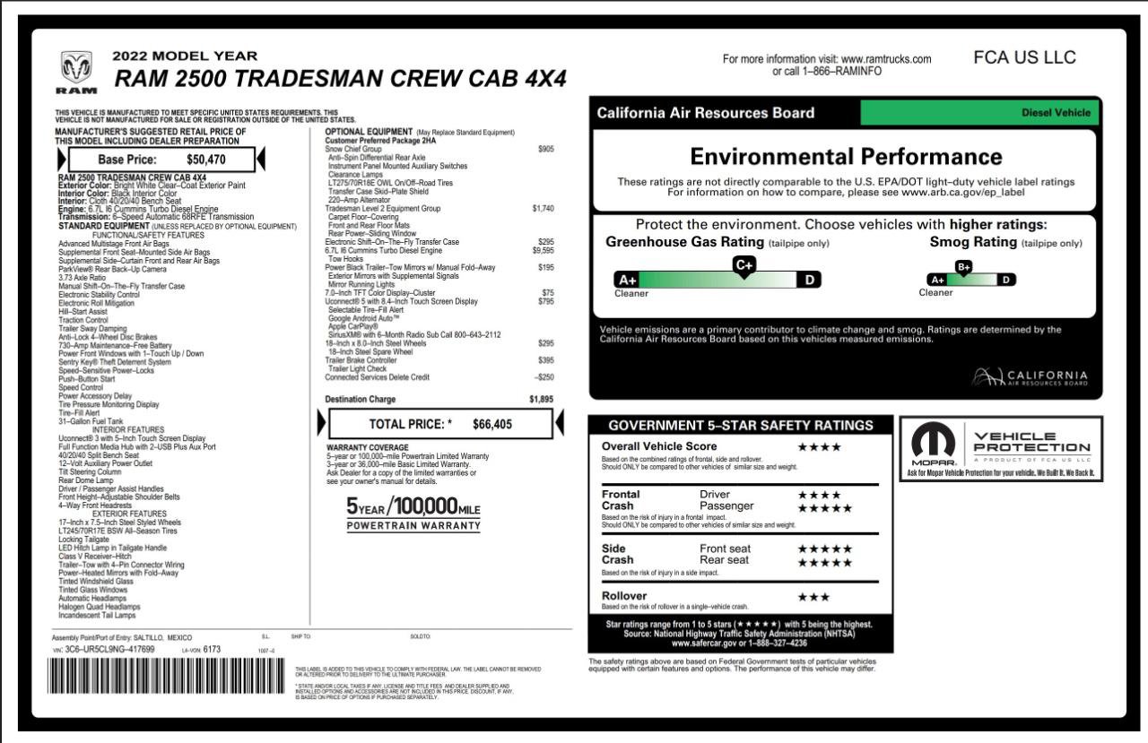 Used 2022 RAM 2500 Tradesman AWD/4WD image 4