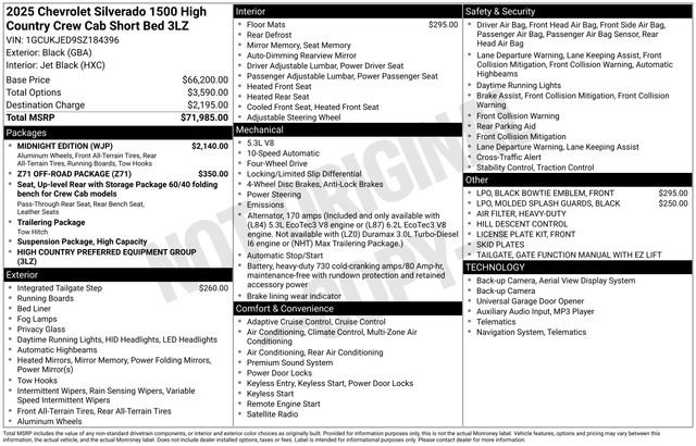 Used 2025 Chevrolet Silverado 1500 High Country w/ Midnight Edition image 29