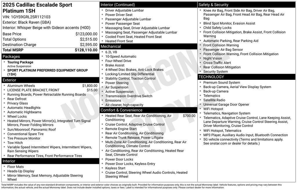 Certified 2025 Cadillac Escalade Sport Platinum AWD/4WD image 32