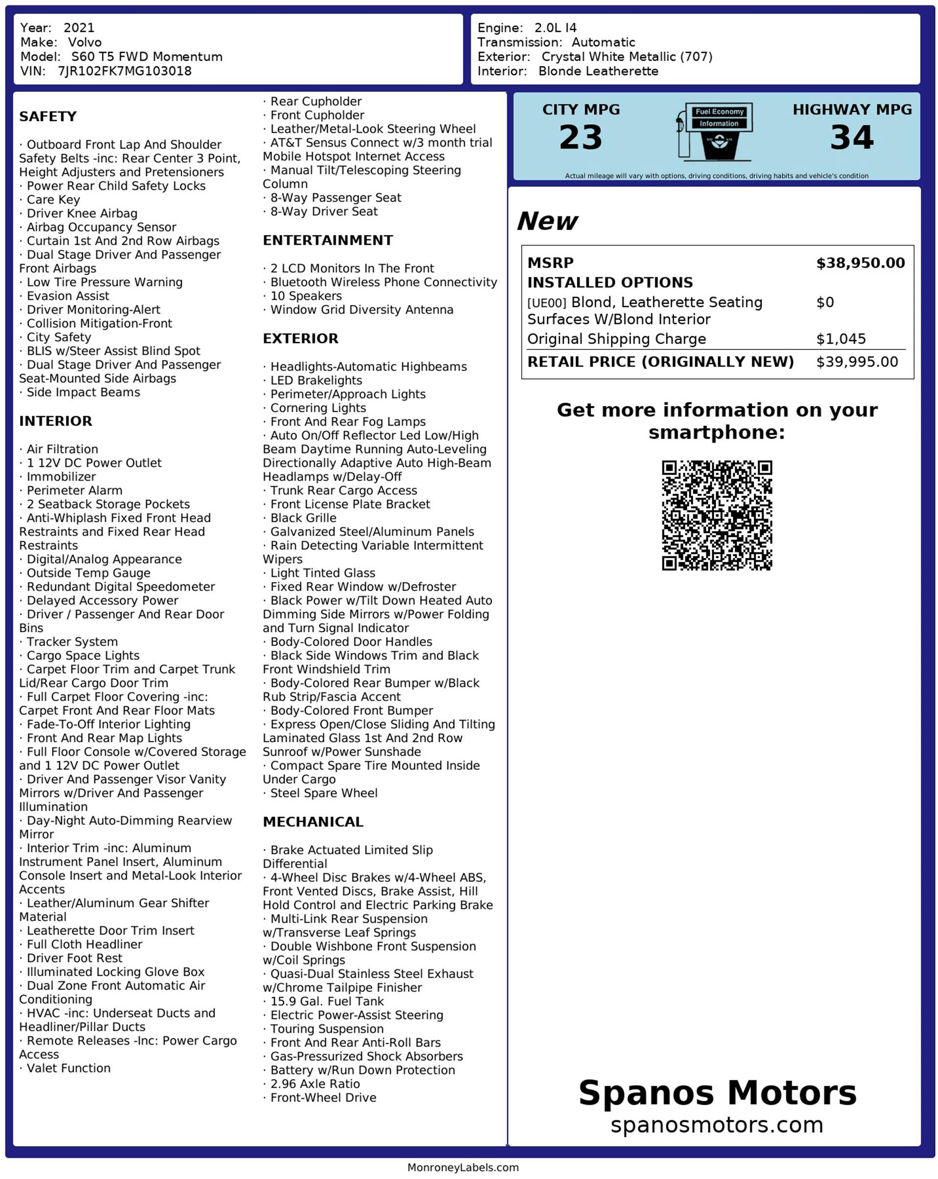 Used 2021 Volvo S60 T5 Momentum FWD image 3