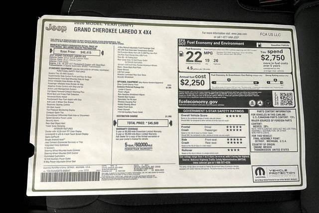 New 2026 Jeep Grand Cherokee Laredo X AWD/4WD image 16