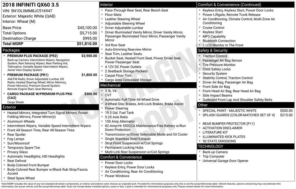 Used 2018 INFINITI QX60 AWD w/ Premium Plus Package image 15