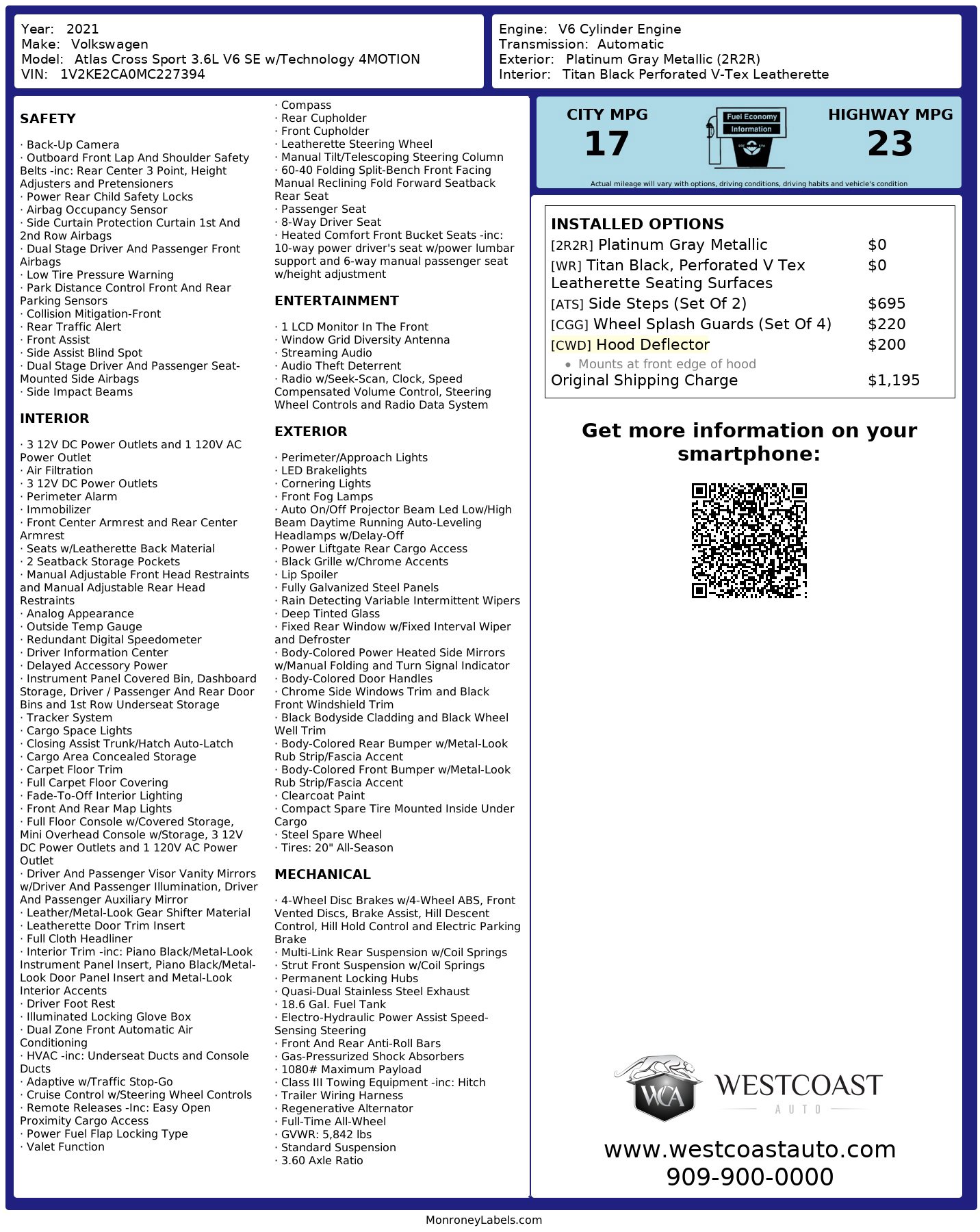 Used 2021 Volkswagen Atlas Cross Sport SE w/ Panoramic Sunroof Package image 14