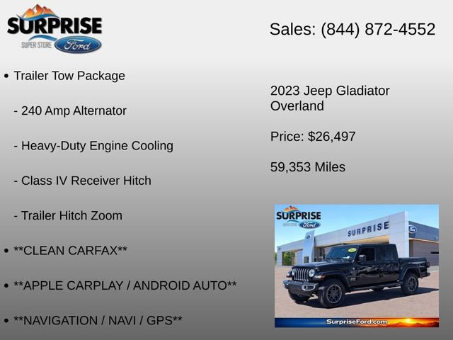 Used 2023 Jeep Gladiator Overland w/ Trailer Tow Package AWD/4WD image 6