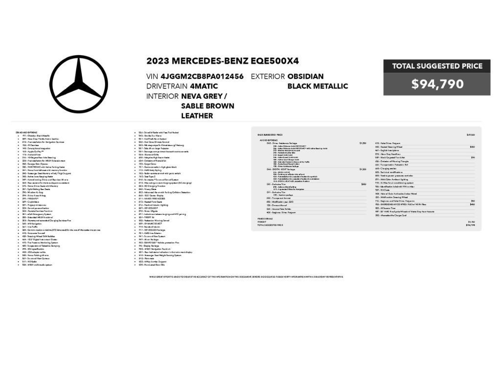 Used 2023 Mercedes-Benz EQE 500 4MATIC SUV image 2