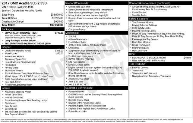 Used 2017 GMC Acadia SLE w/ Driver Alert Package I FWD image 12
