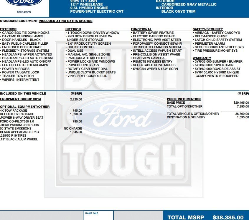 Used 2025 Ford Maverick XLT w/ Equipment Group 301A image 3