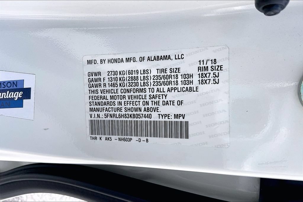 Used 2019 Honda Odyssey Touring image 19