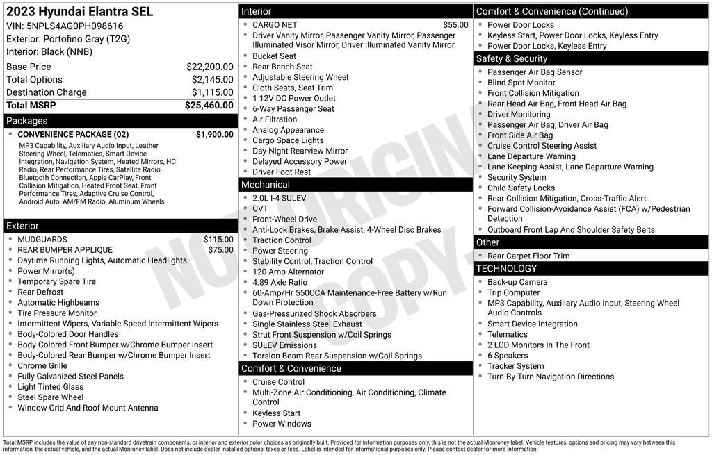 Used 2023 Hyundai Elantra SEL w/ Convenience Package FWD image 3