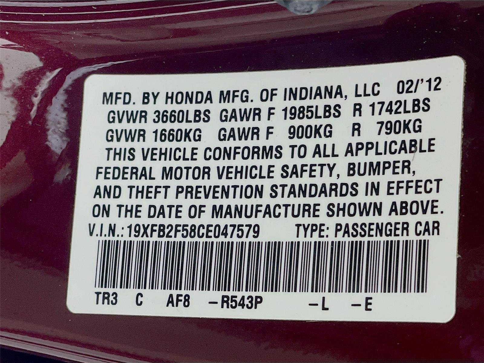 Used 2012 Honda Civic LX image 32