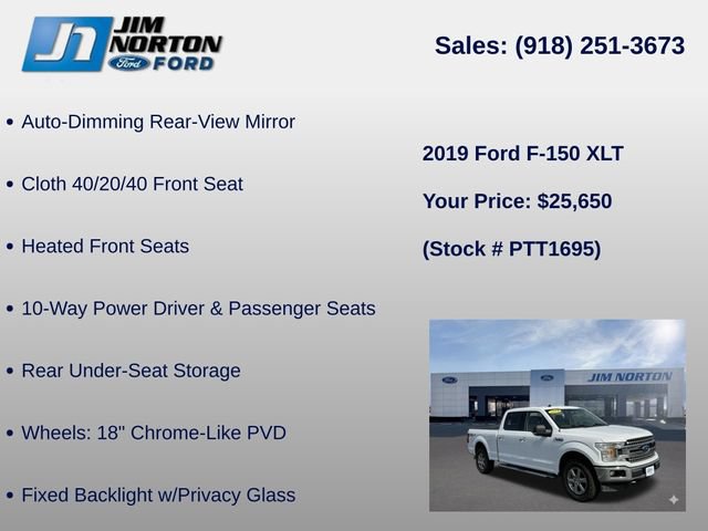 Used 2019 Ford F150 XLT w/ Equipment Group 302A Luxury AWD/4WD image 33