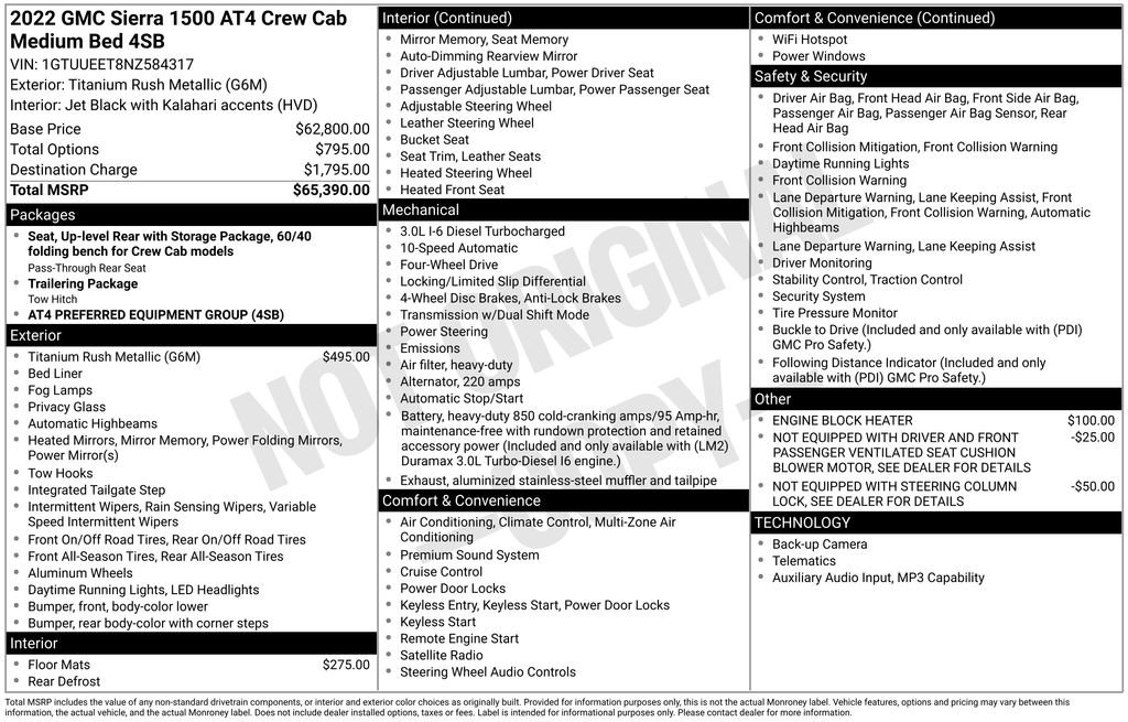 Used 2022 GMC Sierra 1500 AT4 image 2
