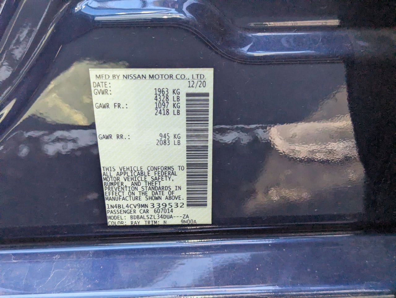 Certified 2021 Nissan Altima 2.5 SR FWD image 10