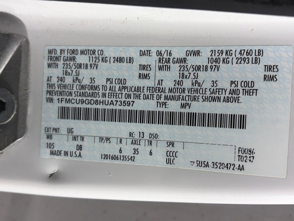 Used 2017 Ford Escape SE w/ SE Leather Comfort Package image 8