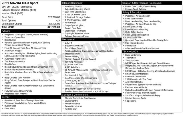Used 2021 MAZDA CX-3 Sport FWD image 32