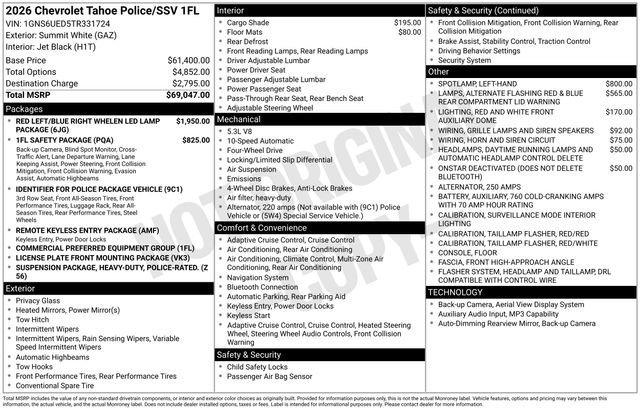 New 2026 Chevrolet Tahoe 4WD image 2