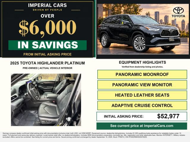 Certified 2025 Toyota Highlander Platinum AWD/4WD image 3