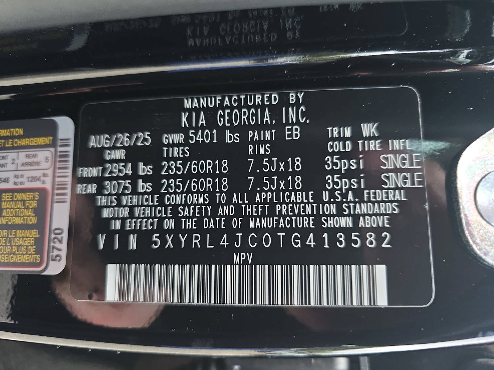 New 2026 Kia Sorento S w/ S Panoramic Sunroof Package FWD image 39