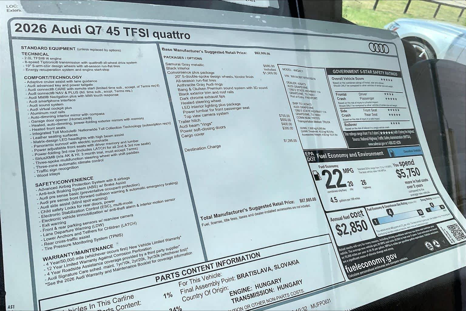 New 2026 Audi Q7 2.0T Premium AWD/4WD image 19