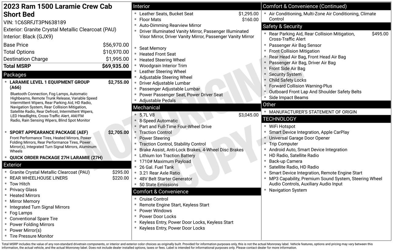Used 2023 RAM 1500 Laramie AWD/4WD image 53