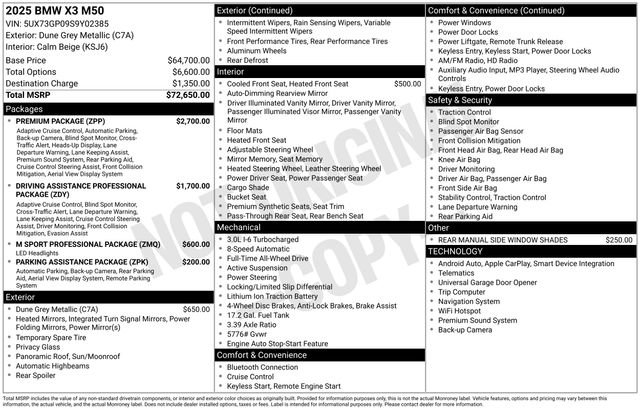 Used 2025 BMW X3 M50 w/ Premium Package image 48