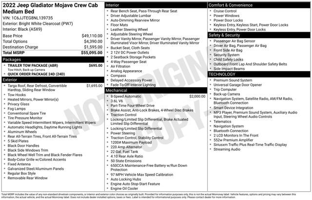 Used 2022 Jeep Gladiator Mojave w/ Trailer Tow Package AWD/4WD image 6