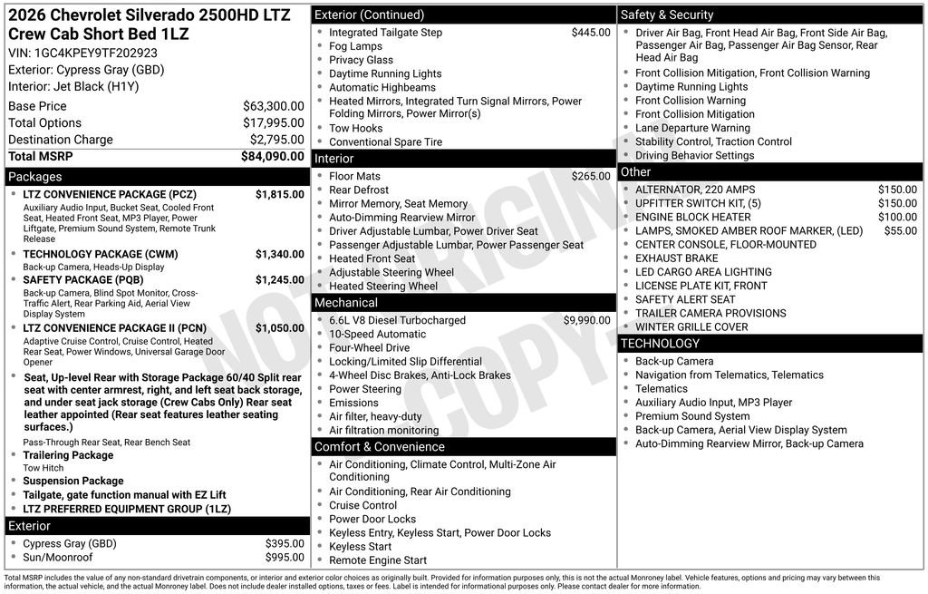 New 2026 Chevrolet Silverado 2500 LTZ w/ LTZ Convenience Package AWD/4WD image 12