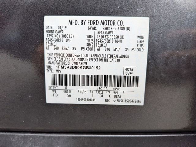 Certified 2019 Ford Explorer XLT w/ Equipment Group 202A AWD/4WD image 24