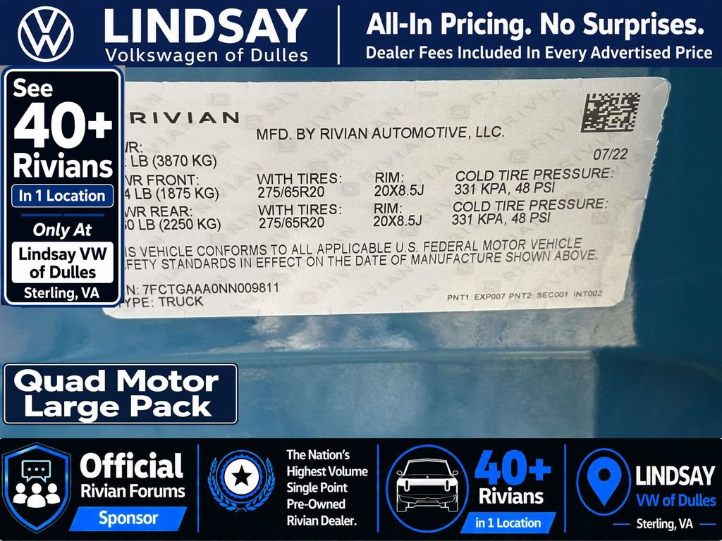 Used 2022 Rivian R1T Adventure AWD/4WD image 30