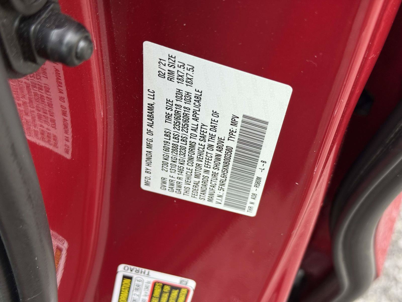 Certified 2022 Honda Odyssey EX image 32
