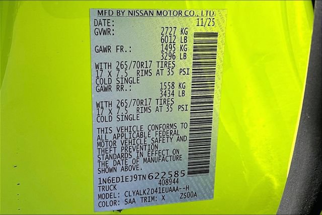 New 2026 Nissan Frontier Pro-X w/ Tow Package RWD image 8