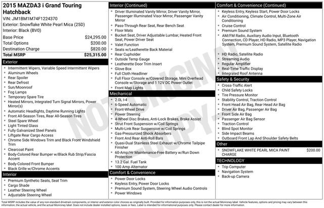Used 2015 MAZDA MAZDA3 i Grand Touring image 35