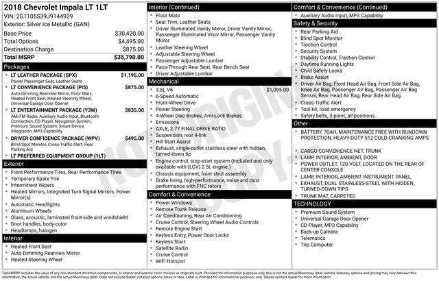 Used 2018 Chevrolet Impala LT w/ LT Leather Package image 28