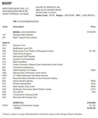 Certified 2023 Mercedes-Benz EQS 580 4MATIC Sedan image 4