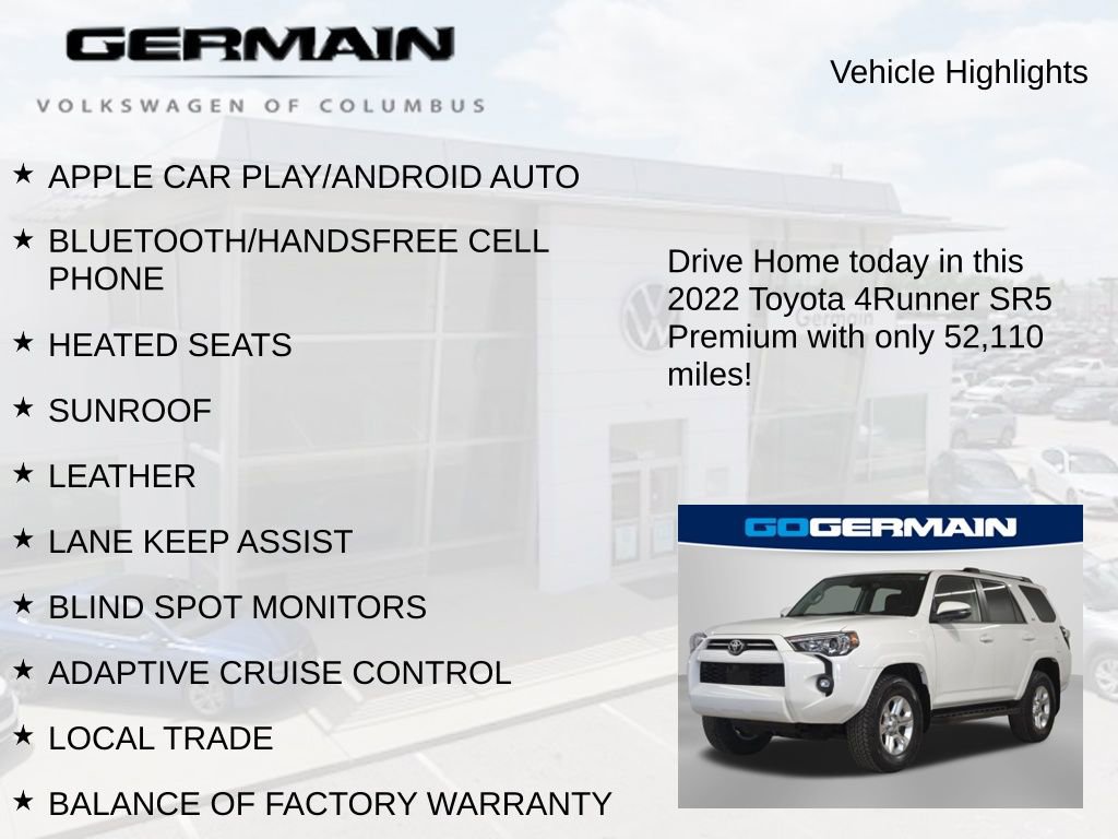 Used 2022 Toyota 4Runner SR5 Premium w/ Moonroof Package image 6