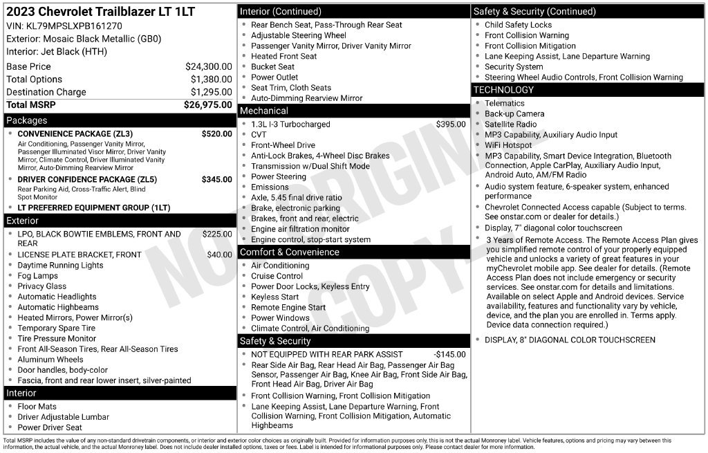 Used 2023 Chevrolet TrailBlazer LT w/ Convenience Package FWD image 2