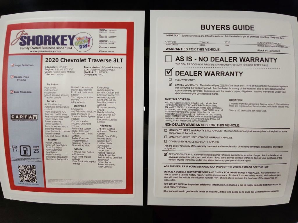 Used 2020 Chevrolet Traverse LT w/ LT Premium Package image 36