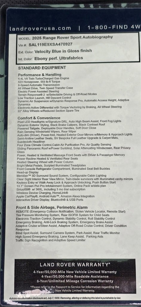 New 2025 Land Rover Range Rover Sport Autobiography image 34