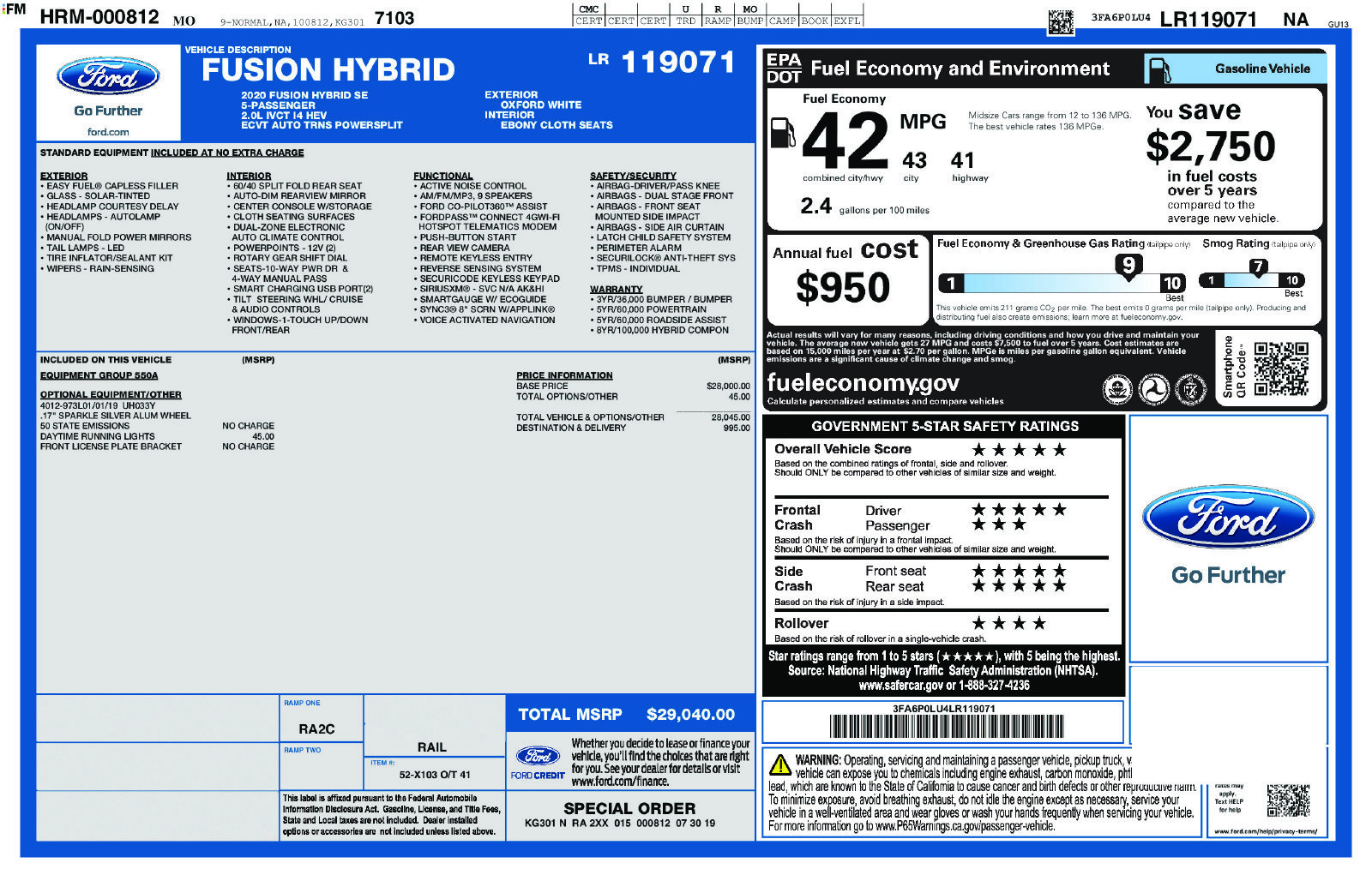 Used 2020 Ford Fusion SE FWD image 4
