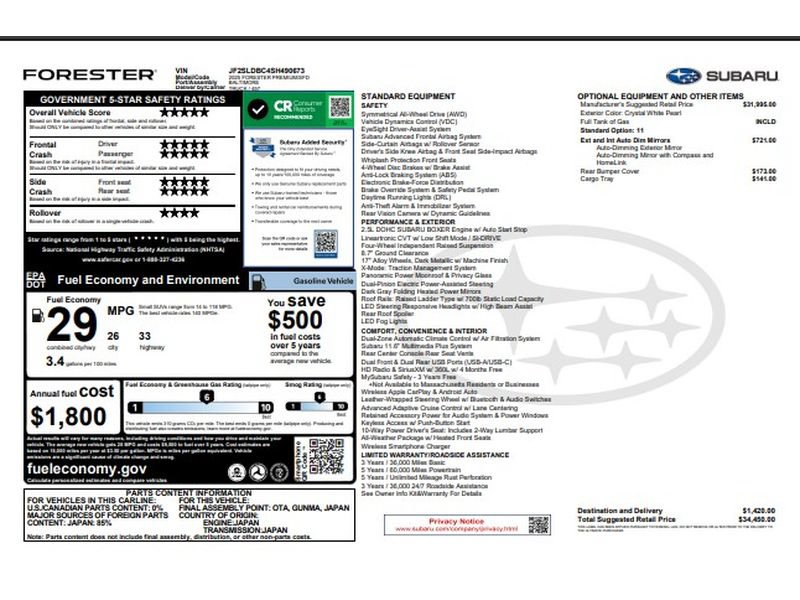 Used 2025 Subaru Forester Premium AWD/4WD image 9