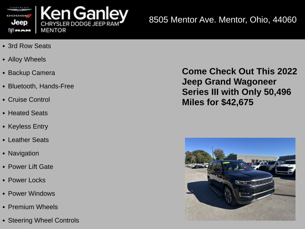 Used 2022 Jeep Grand Wagoneer Series III AWD/4WD image 5