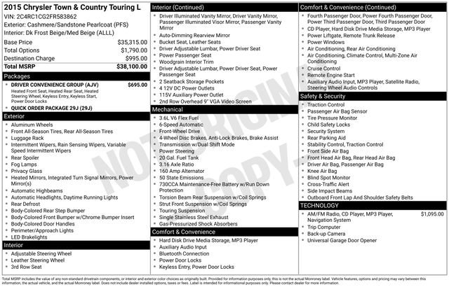 Used 2015 Chrysler Town & Country Touring-L w/ Driver Convenience Group image 36