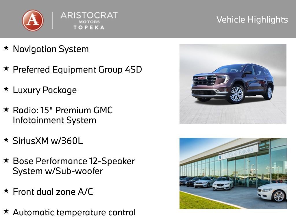 Used 2024 GMC Acadia Elevation w/ Luxury Package image 2