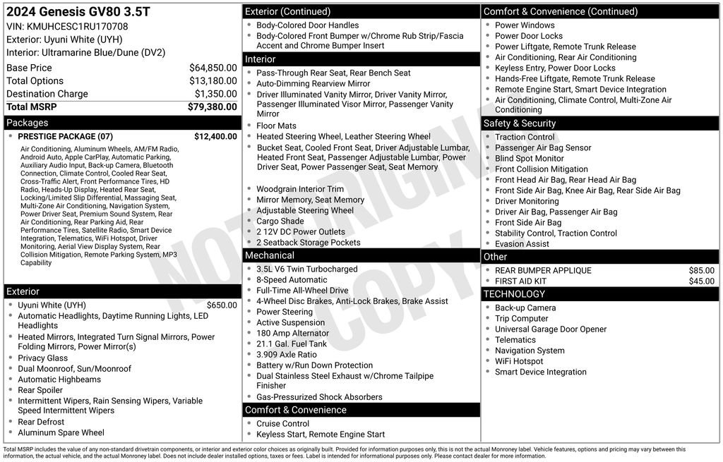 Used 2024 Genesis GV80 3.5T AWD/4WD image 34