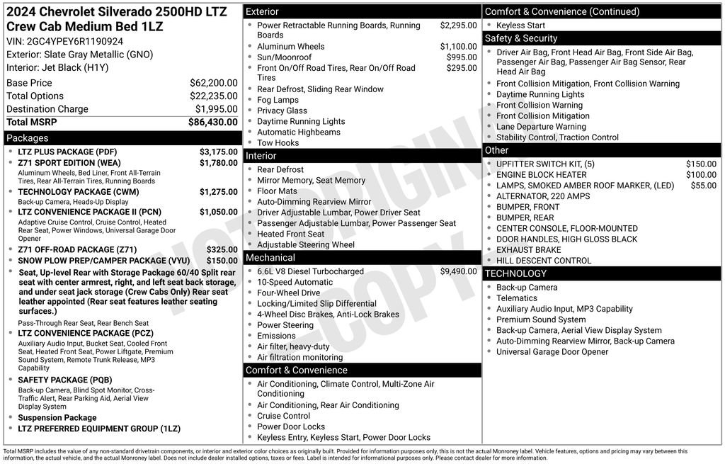 Used 2024 Chevrolet Silverado 2500 LTZ w/ LTZ Plus Package AWD/4WD image 2