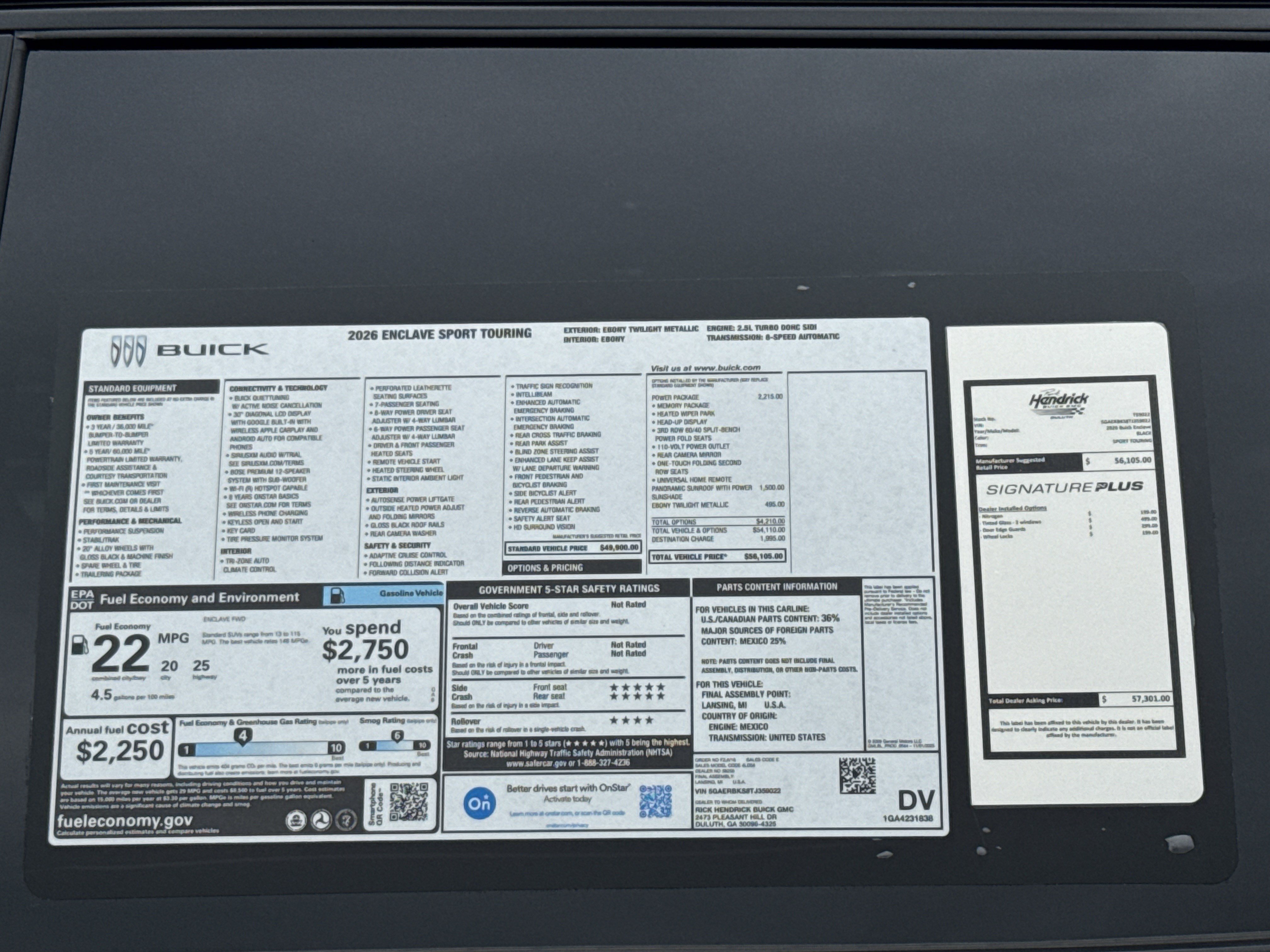 New 2026 Buick Enclave Sport Touring w/ Power Package FWD image 39