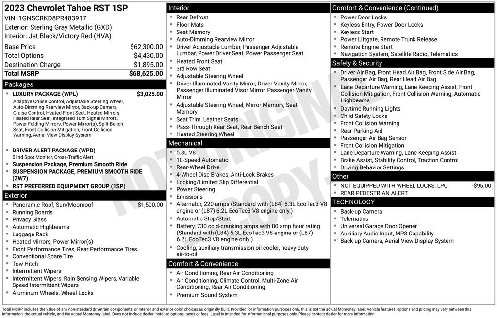 Used 2023 Chevrolet Tahoe RST w/ Luxury Package RWD image 42