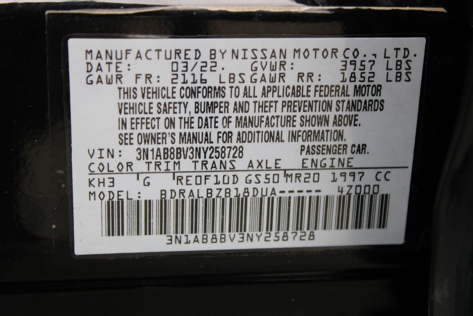 Used 2022 Nissan Sentra S w/ Trunk Package FWD image 10